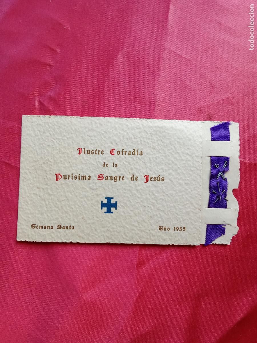 Otros art&iacute;culos de coleccionismo en papel: Recordatorio Semana santa Castell&oacute;n Ilustre cofrad&iacute;a de la Pur&iacute;sima Sangre de Jes&uacute;s 1955 P.2-151