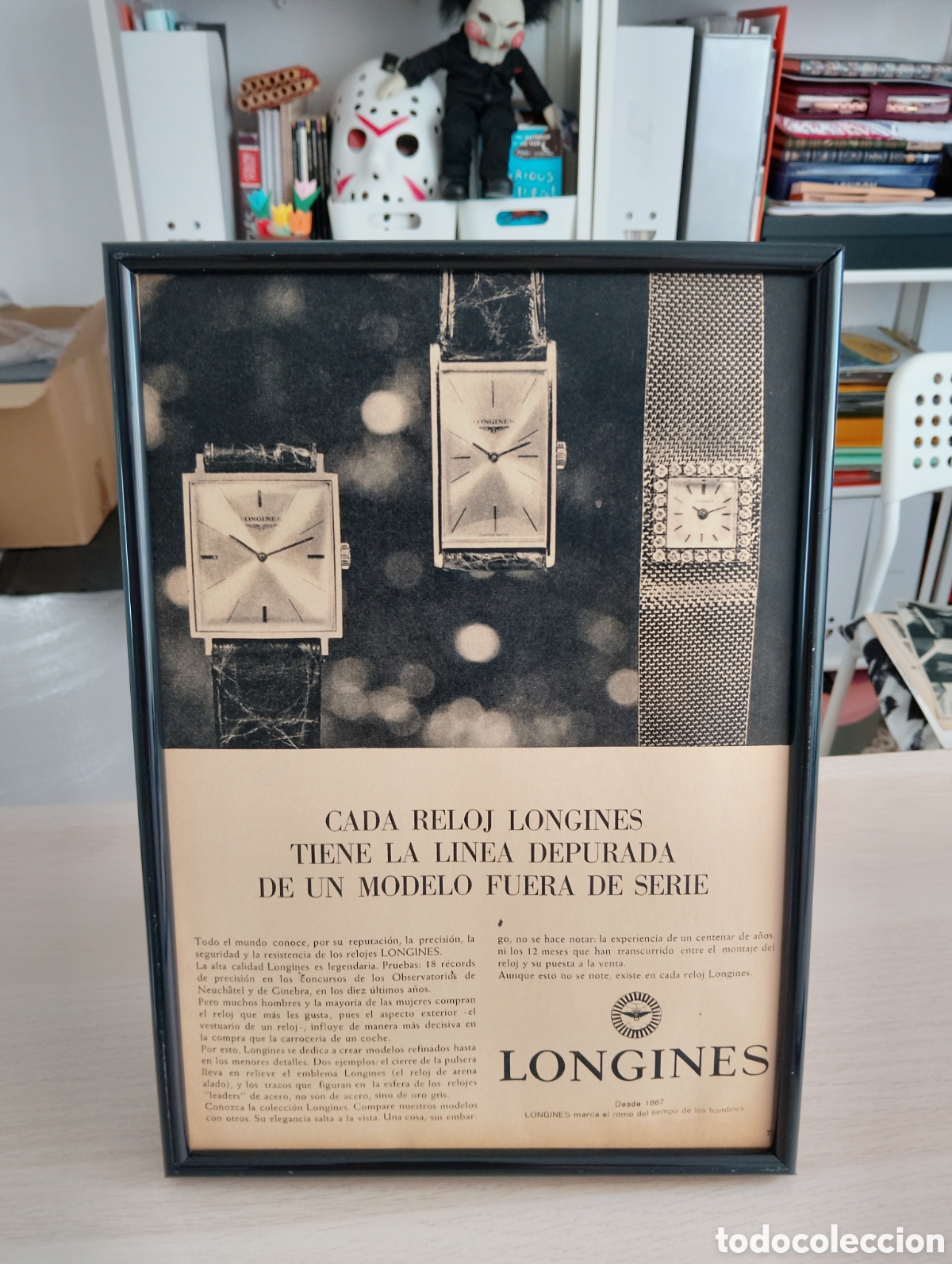 Otros art&iacute;culos de coleccionismo en papel: Longines relojes anuncio original enmarcado