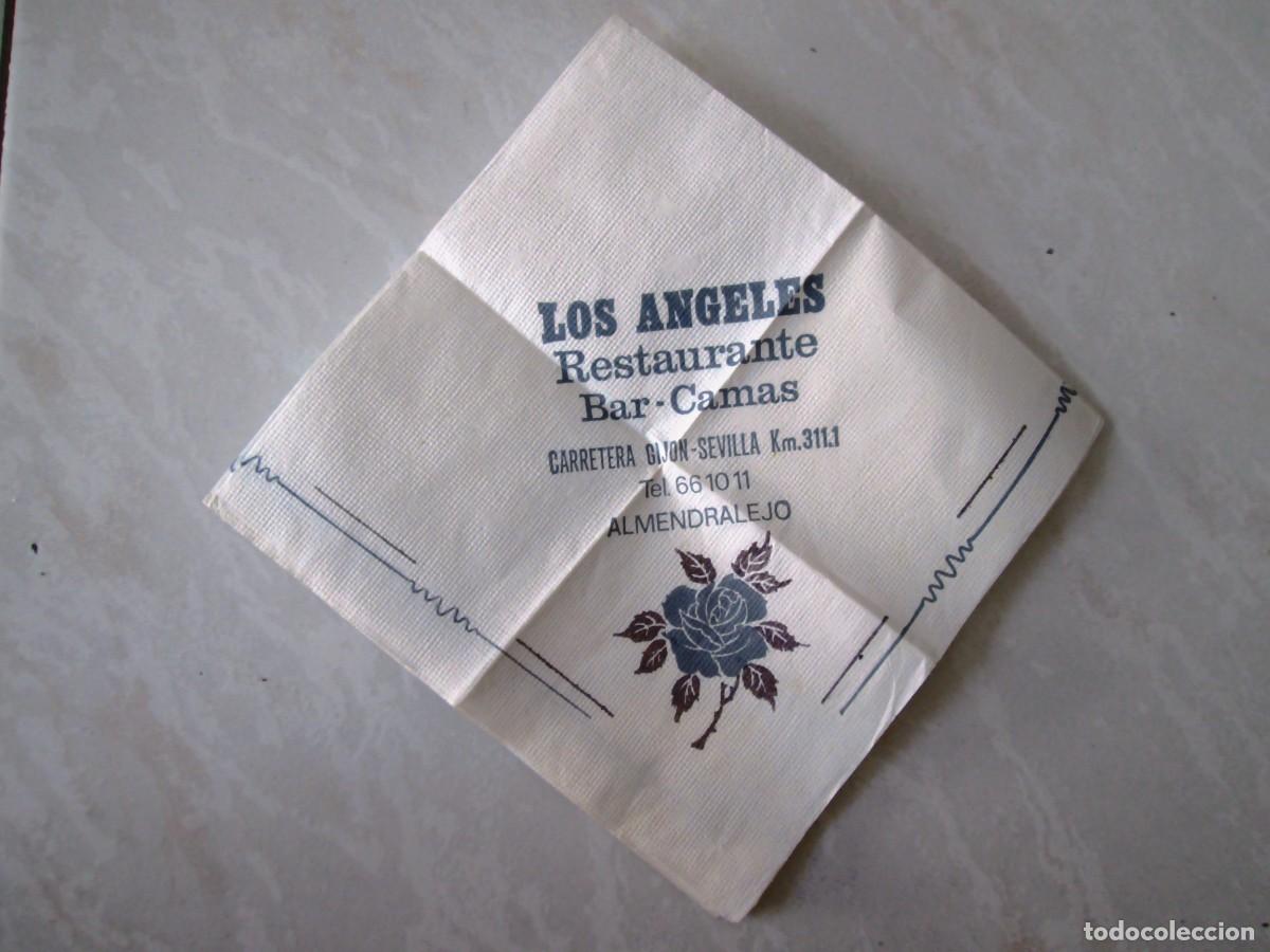 Otros art&iacute;culos de coleccionismo en papel: SERVILLETA DE PAPEL BAR - ALMENDRALEJO BADAJOZ - LOS ANGELES - RESTAURANTE BAR CAMAS