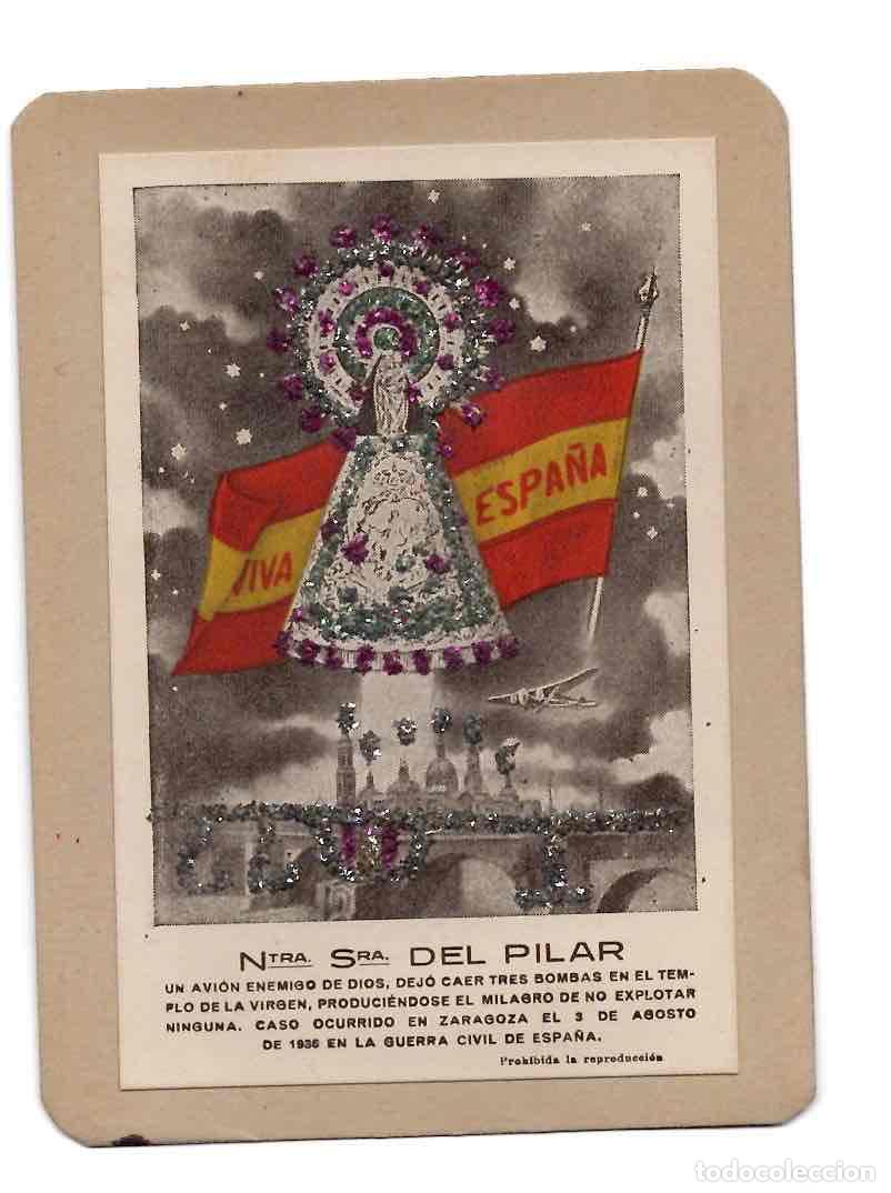 Otros art&iacute;culos de coleccionismo en papel: TARJETON PURPURINA NTRA. SRA. DEL PILAR DE ZARAGOZA. A&Ntilde;O 1936