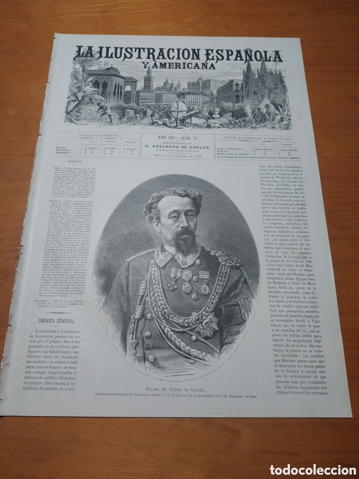 Otros art&iacute;culos de coleccionismo en papel: REVISTA 1878 PALACIO BAYONA