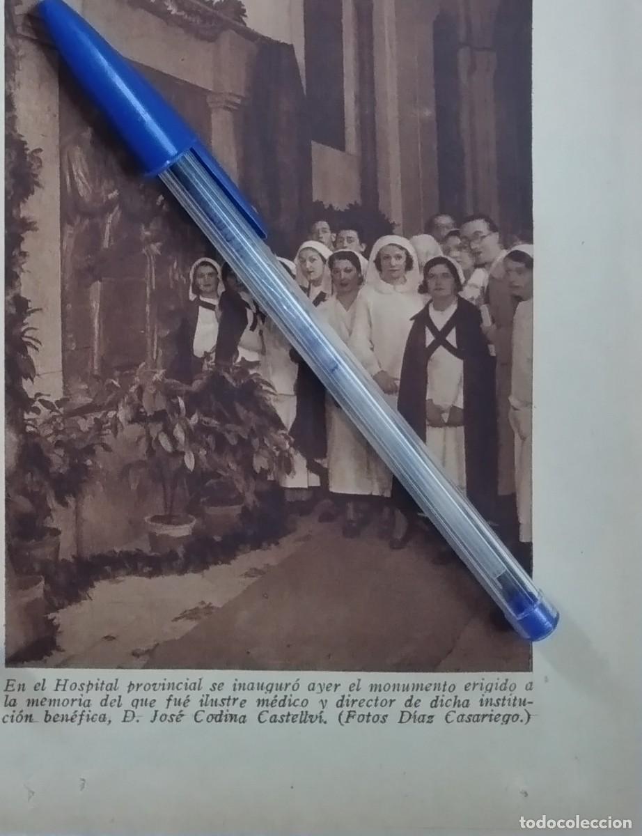 Otros art&iacute;culos de coleccionismo en papel: JOS&Eacute; CODINA CASTELLVI M&Eacute;DICO DIRECTOR HOSPITAL PROVINCIAL INAUGURACI&Oacute;N MONUMENTO A&Ntilde;O 1936