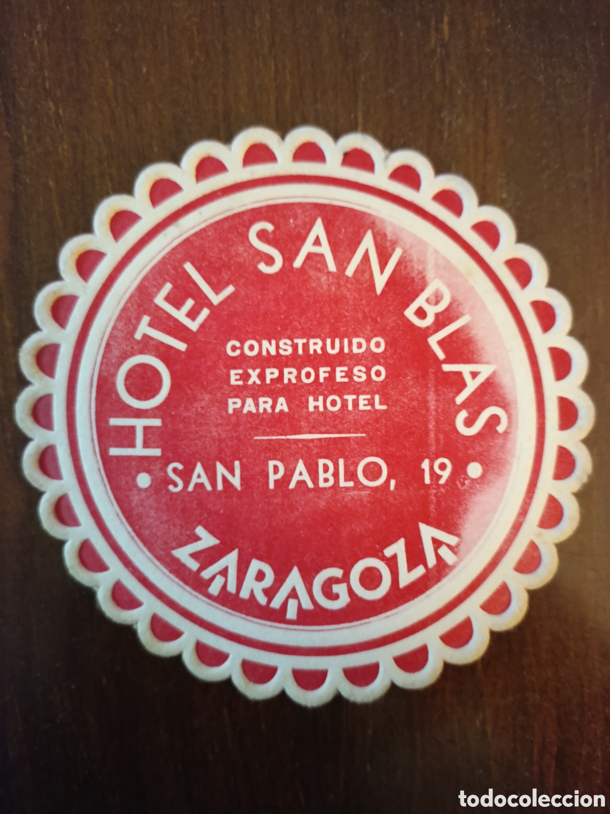 Otros art&iacute;culos de coleccionismo en papel: HOTEL SAN BLAS ZARAGOZA [ ETIQUETA A&Ntilde;OS 40-50 ]