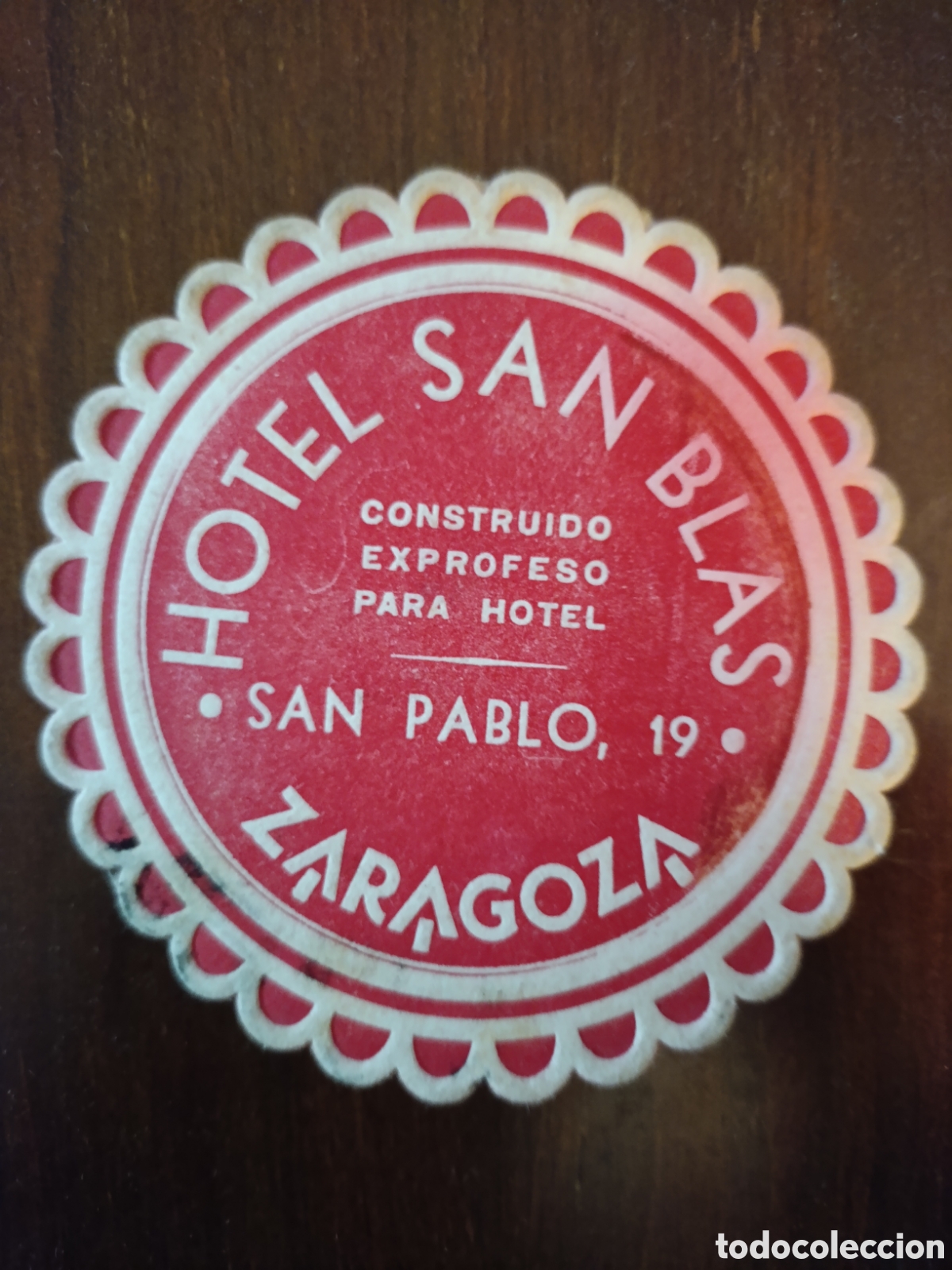Otros art&iacute;culos de coleccionismo en papel: HOTEL SAN BLAS ZARAGOZA [ ETIQUETA A&Ntilde;OS 40-50 ]
