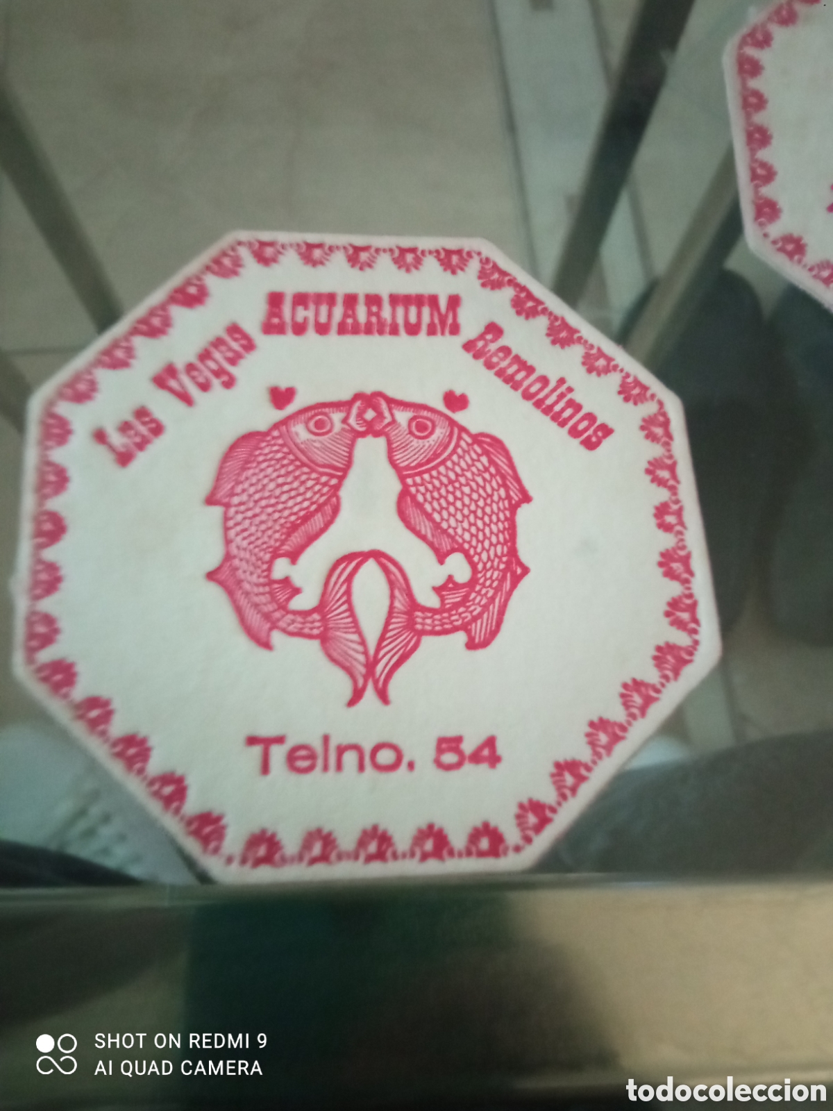 Otros art&iacute;culos de coleccionismo en papel: Las Vegas aquarium remolinos posavasos a&ntilde;os 40-50s