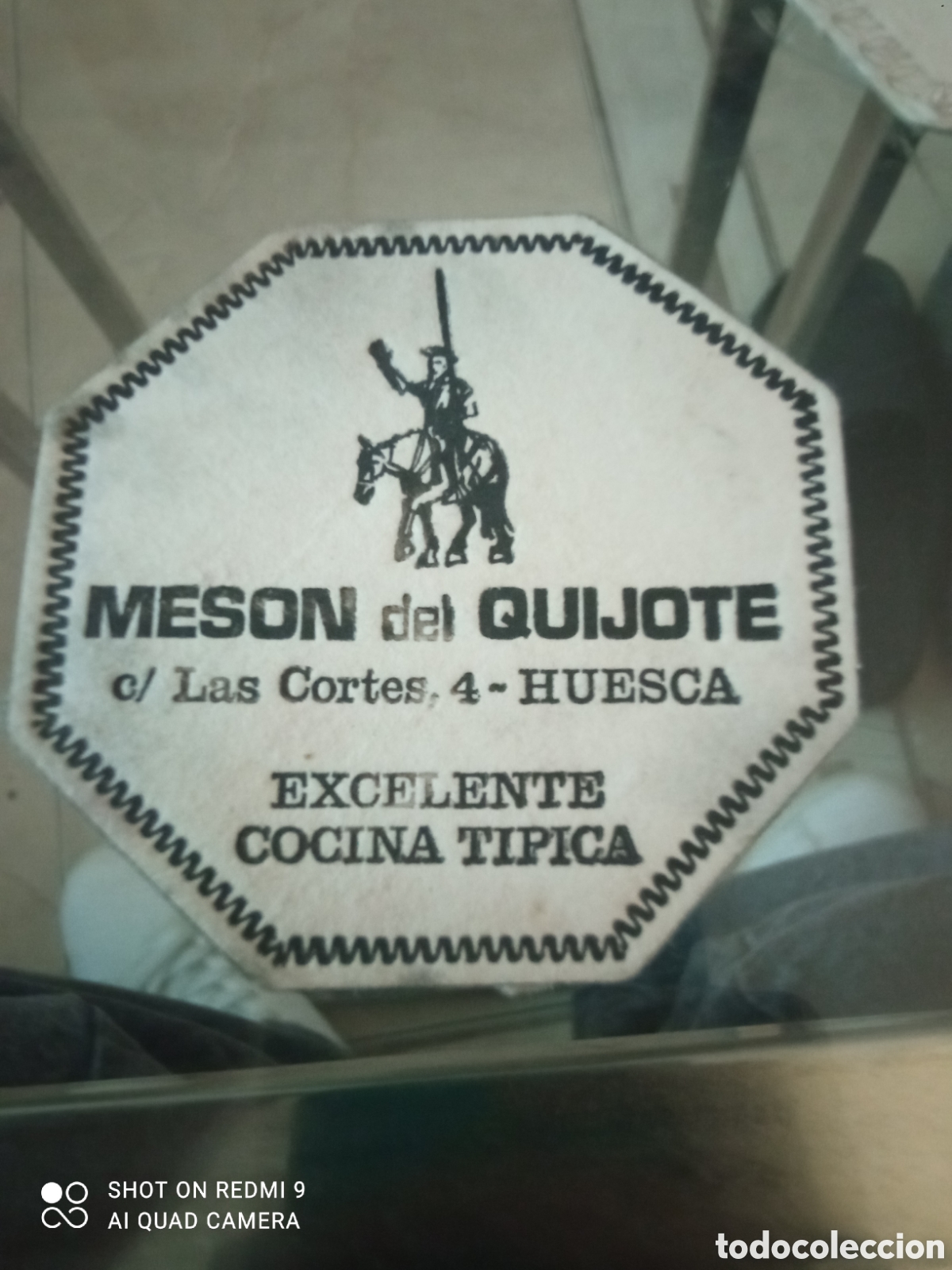 Otros art&iacute;culos de coleccionismo en papel: Mes&oacute;n del Quijote las Cortes Huesca posavasos a&ntilde;os 40-50s