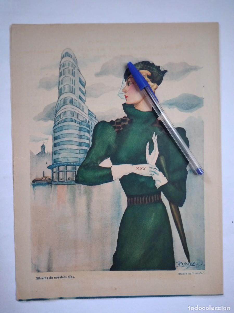 Otros art&iacute;culos de coleccionismo en papel: SILUETAS DE NUESTROS D&Iacute;AS DIBUJO DE ROSENDE SE&Ntilde;ORITA EDIFICIO MODERNISTA HOJA PRENSA A&Ntilde;O 1936