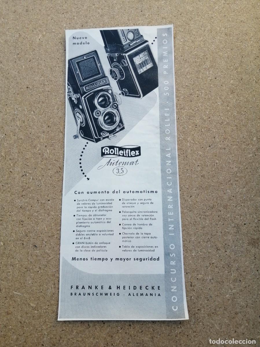 Otros art&iacute;culos de coleccionismo en papel: ANUNCIO. ROLLEIFLEX CAMARA FOTOGRAFICA