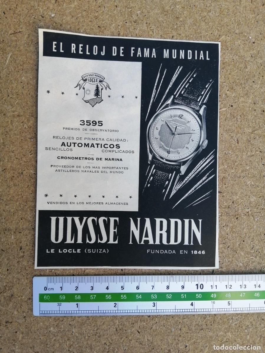 Otros art&iacute;culos de coleccionismo en papel: ANUNCIO. ULYSSE NARDIN, EL RELOJ DE FAMA MUNDIAL