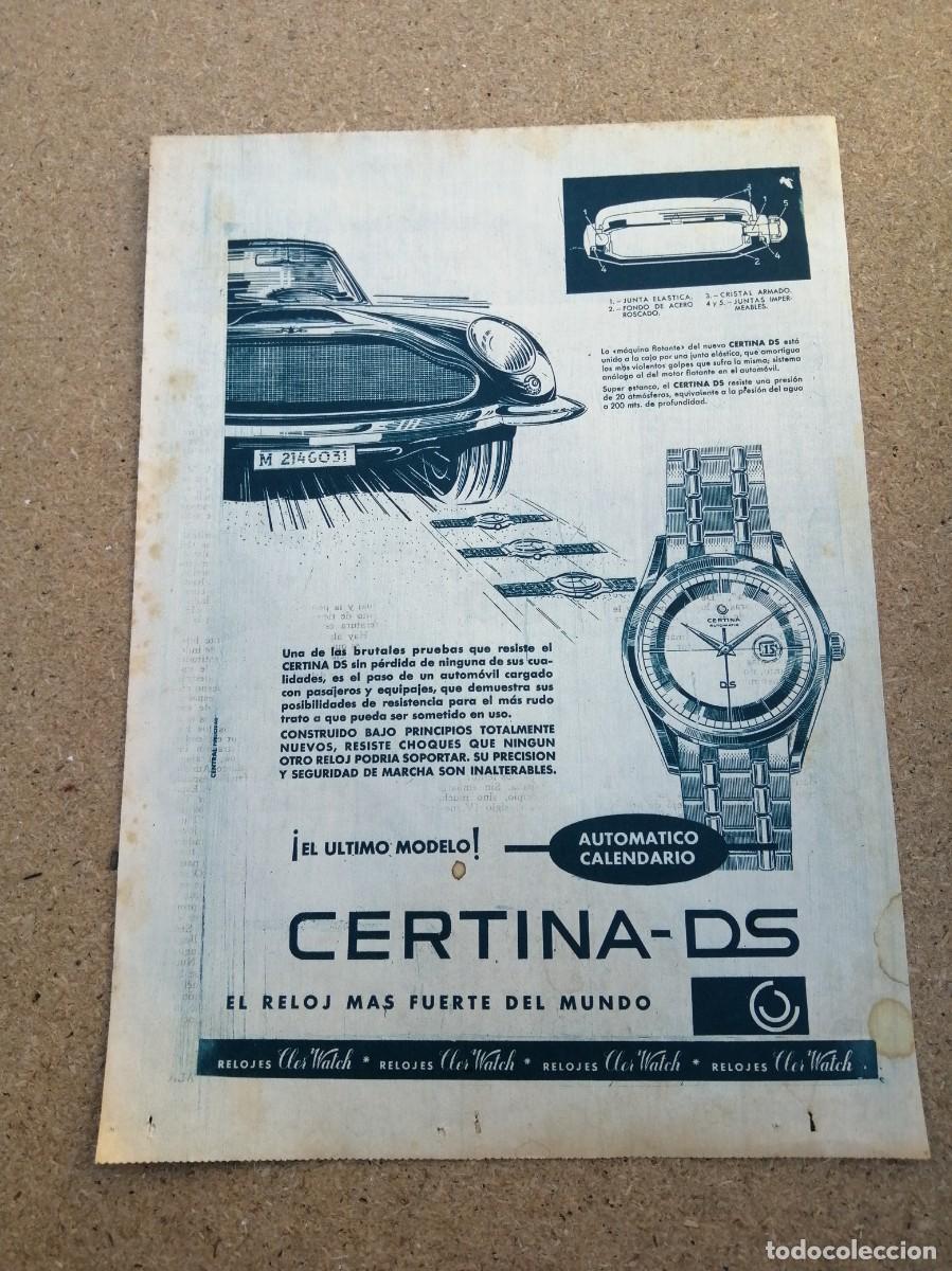 Otros art&iacute;culos de coleccionismo en papel: ANUNCIO. RELOJES CERTINA DS