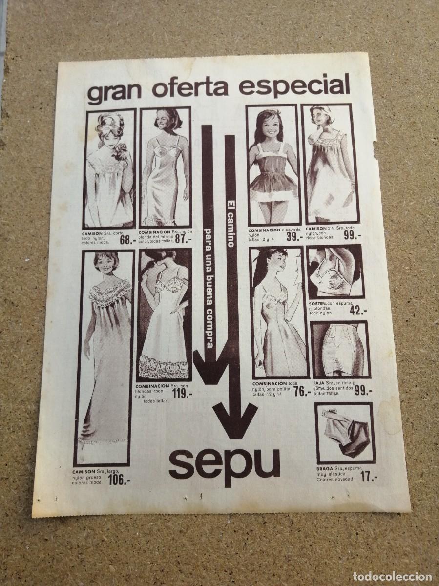 Otros art&iacute;culos de coleccionismo en papel: ANUNCIO. ALMACENES SEPU
