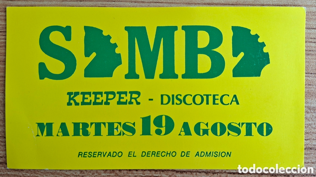 Otros art&iacute;culos de coleccionismo en papel: Flyer entrada invitaci&oacute;n 19 agosto - Discoteca Keeper Samba - Playa del Cura - Torrevieja (Alicante)