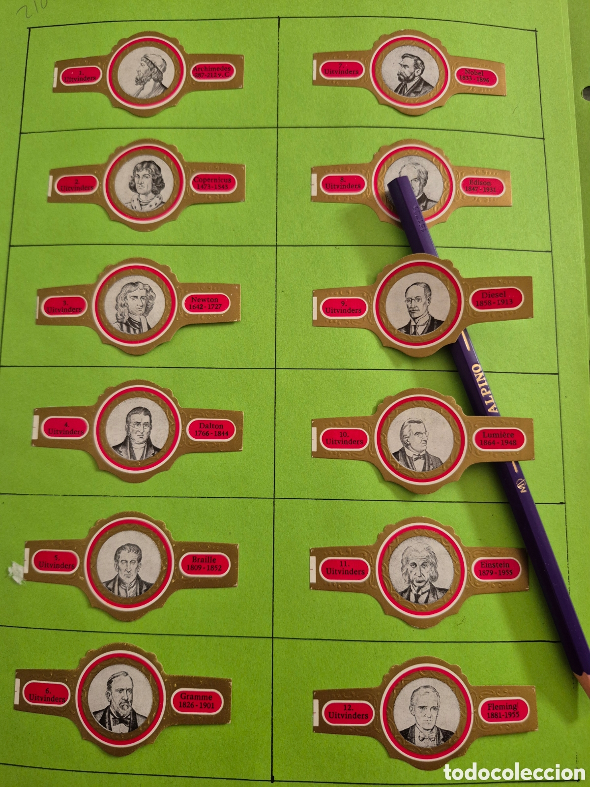 Otros art&iacute;culos de coleccionismo en papel: 12 VITOLAS UITVINDERS SERIE COMPLETA ROJA