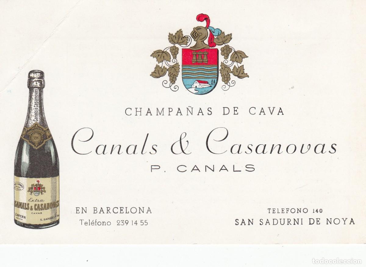 Otros art&iacute;culos de coleccionismo en papel: TARJETA CHAMPA&Ntilde;AS DE CAVA - CANALS Y CASANOVAS - SAN SADURNI DE NOYA - PRECIOS AL DORSO - 1964