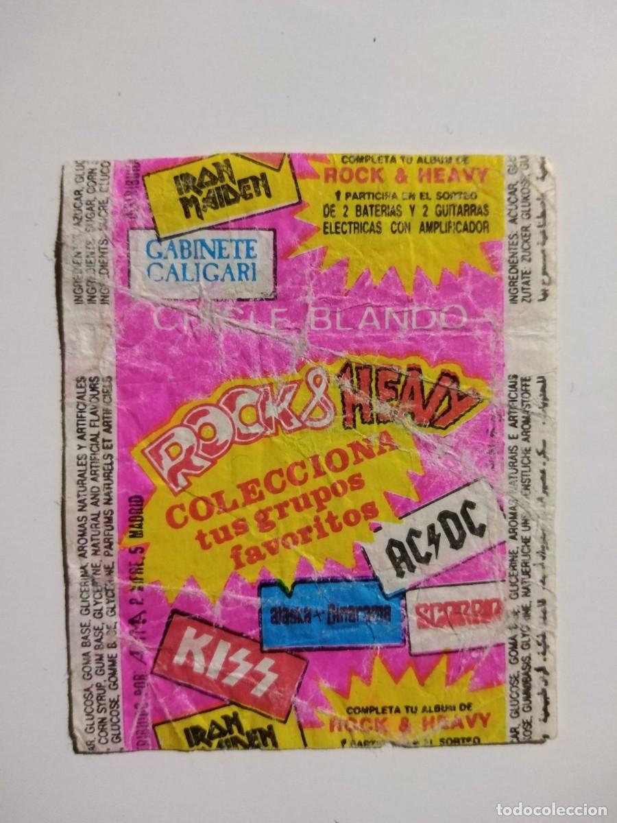 Otros art&iacute;culos de coleccionismo en papel: ANTIGUO EMVOLTORIO DE CHICLES ROCK & HEAVY