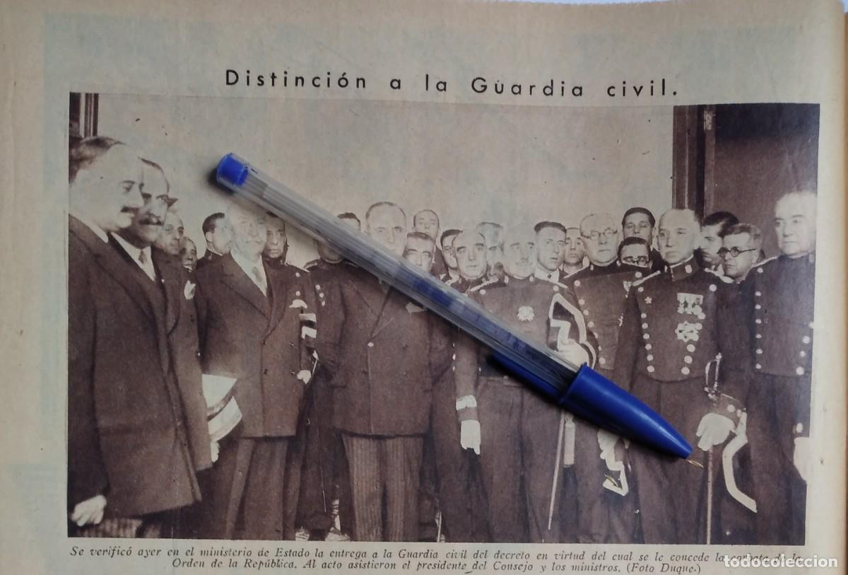 Otros art&iacute;culos de coleccionismo en papel: GUARDIA CIVIL SE LE CONCEDE LA CORBATA DE LA ORDEN DE LA REP&Uacute;BLICA PRESIDENTE LERROUX A&Ntilde;O 1935