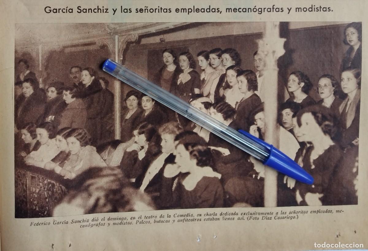Otros art&iacute;culos de coleccionismo en papel: FEDERICO GARC&Iacute;A SANCHIZ TEATRO DE LA COMEDIA CHARLA A SE&Ntilde;ORITAS EMPLEADAS MECAN&Oacute;GRAFAS MODISTAS 1935