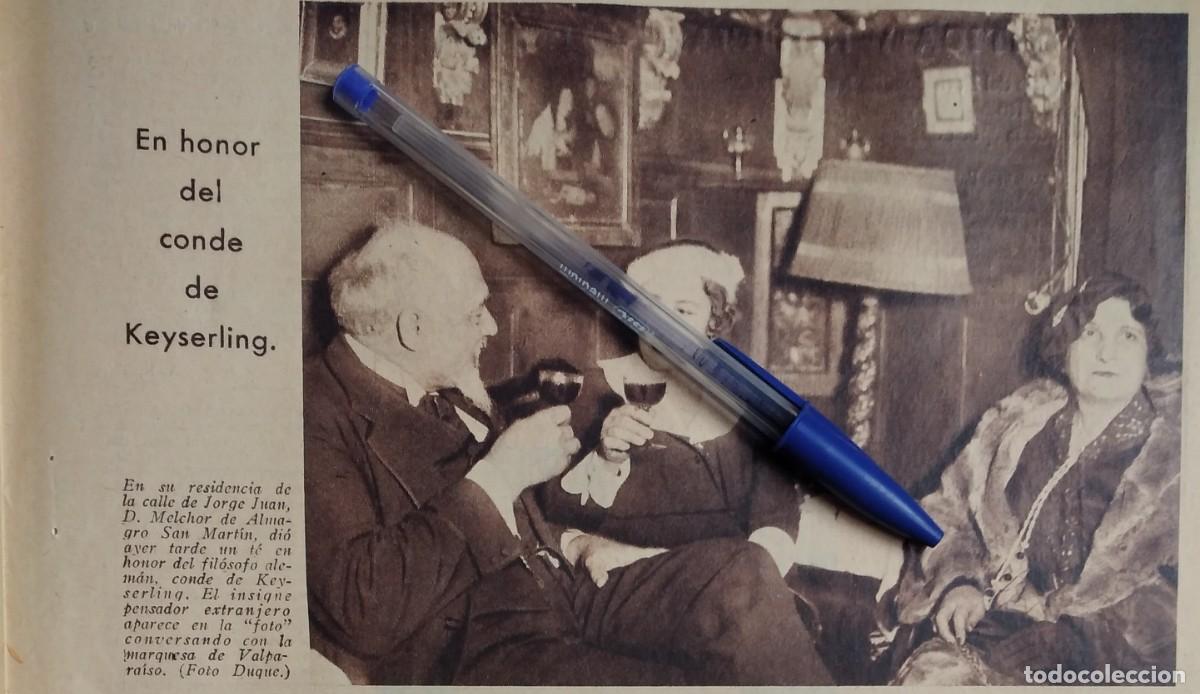 Otros art&iacute;culos de coleccionismo en papel: CONDE KEYSERLING CONDESA VALPARAISO T&Eacute; EN CASA MELCHOR DE ALMAGRO SAN MART&Iacute;N RECORTE PRENSA A&Ntilde;O 1935