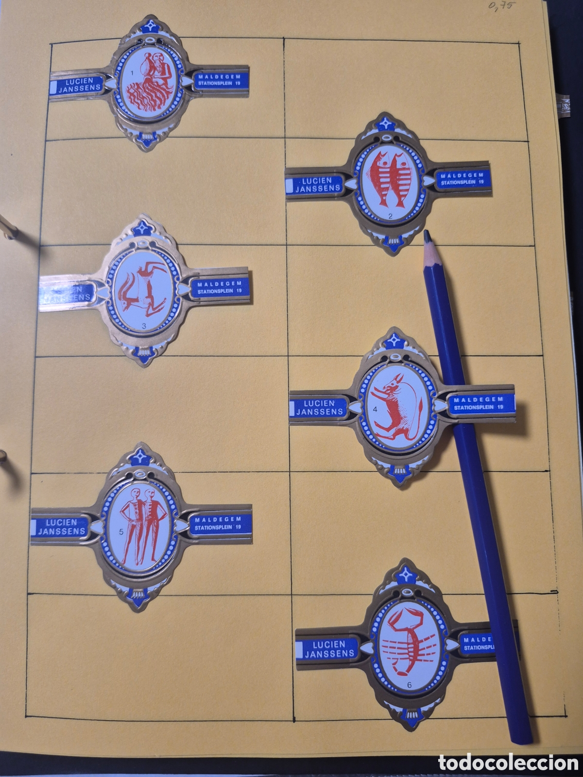 Otros art&iacute;culos de coleccionismo en papel: 12 VITOLAS LUCIEN JANSSEN HOROSCOPOS SERIE COMPLETA AZUL
