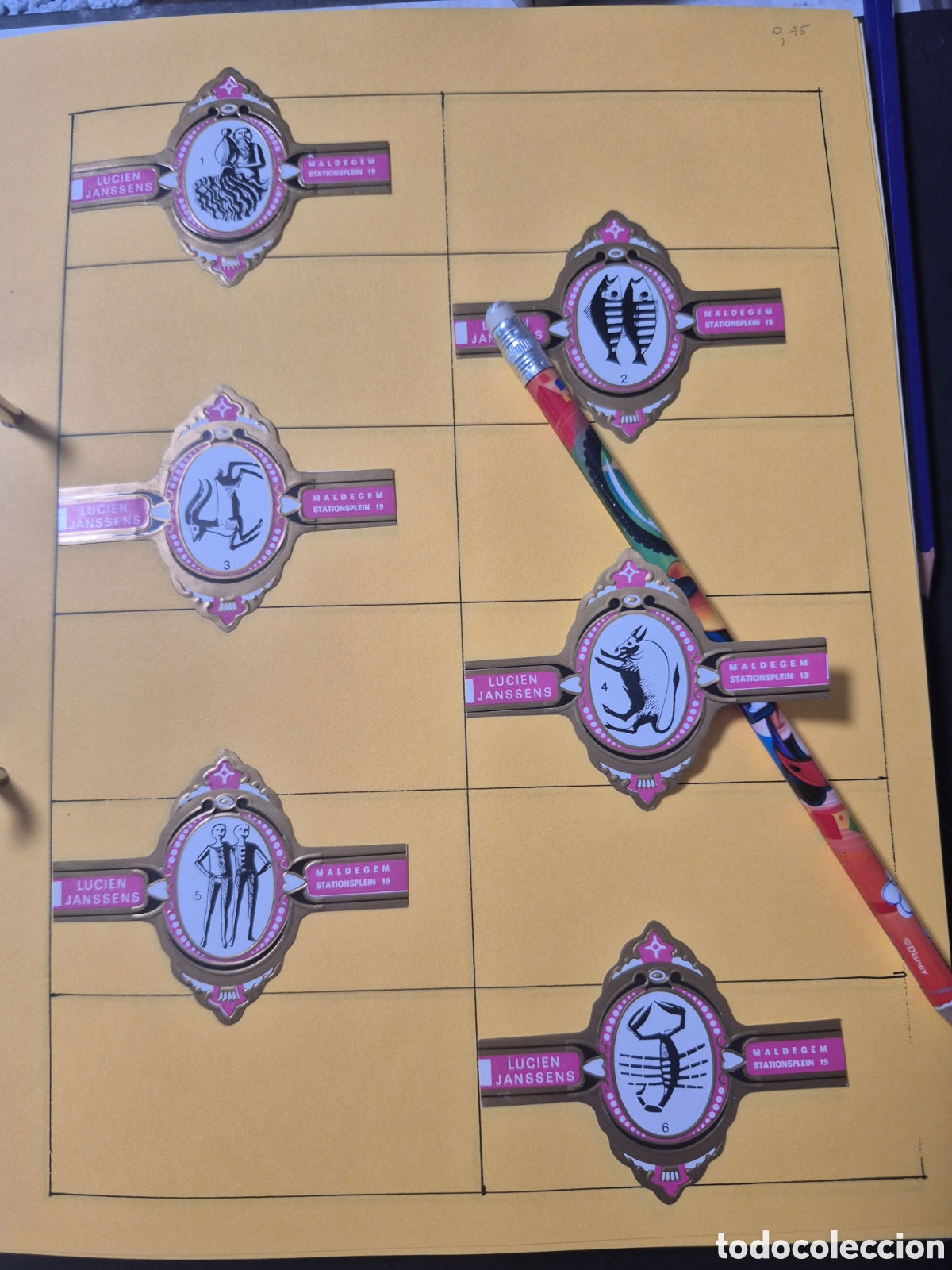 Otros art&iacute;culos de coleccionismo en papel: 12 VITOLAS LUCIEN JANSSEN HOROSCOPOS SERIE COMPLETA ROSA