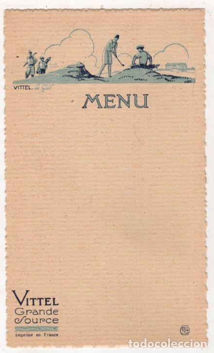 Otros art&iacute;culos de coleccionismo en papel: MENU PUBLICITARIO AGUA MINERAL VITTEL. FRANCE. C. 1940