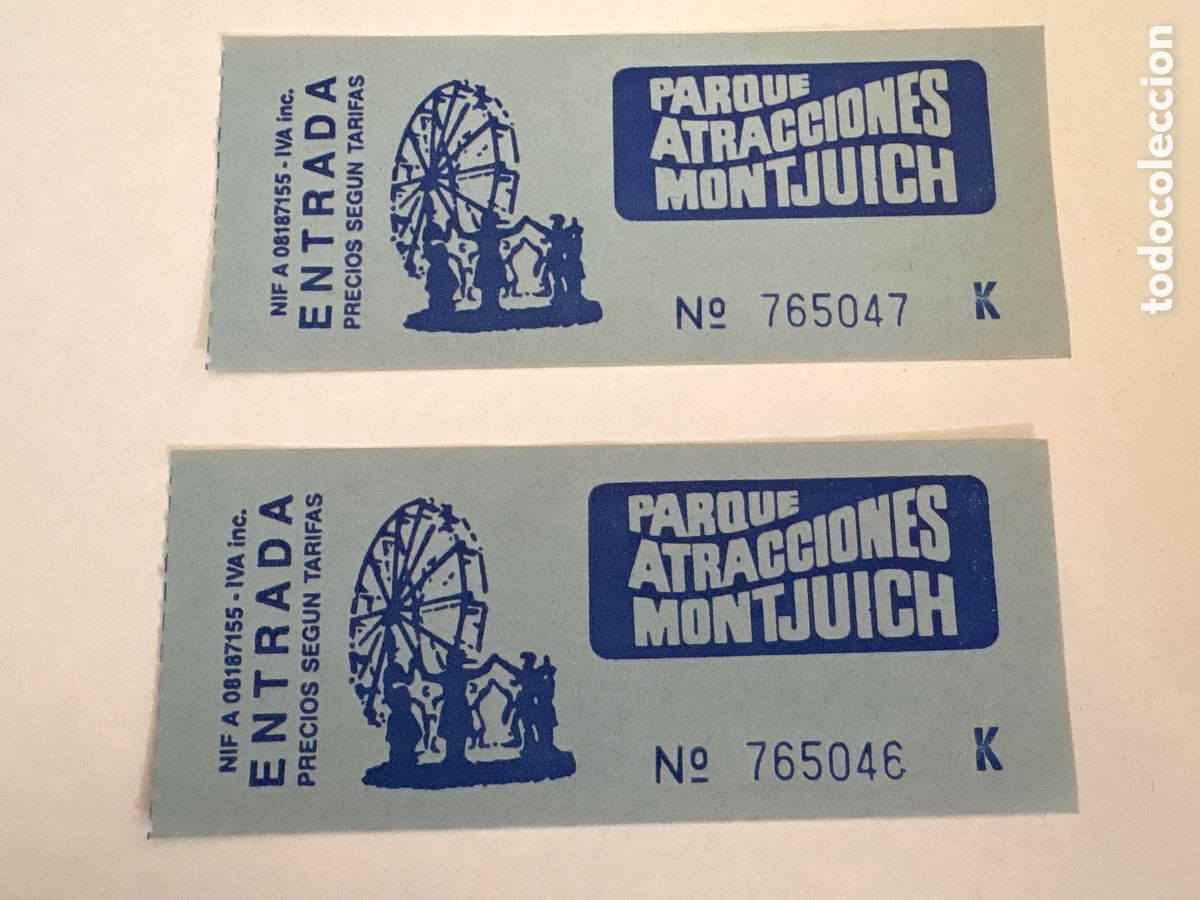 Otros art&iacute;culos de coleccionismo en papel: Lote de dos entradas del Parque Atracciones Montjuich (Montjuic Barcelona)