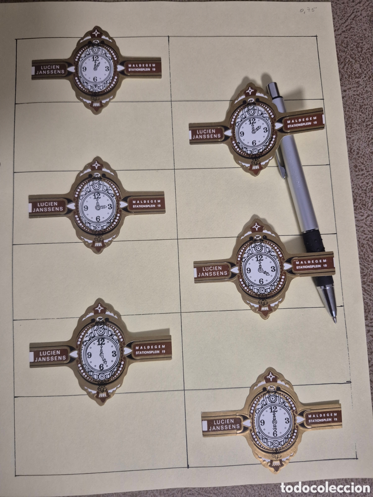 Otros art&iacute;culos de coleccionismo en papel: 12 VITOLAS LUCIEN JANSSENS RELOJES SERIE COMPLETA BLANCO