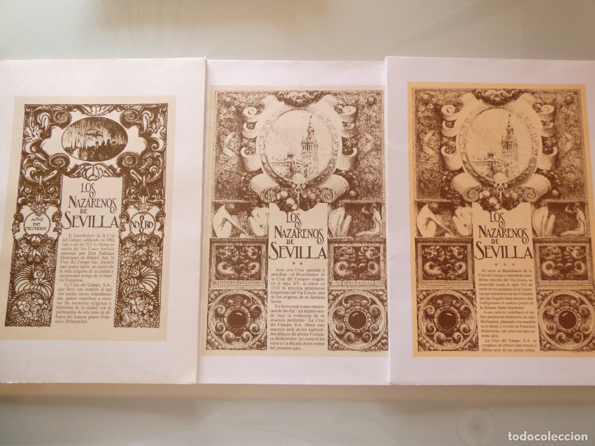 Otros art&iacute;culos de coleccionismo en papel: COLECCI&Oacute;N L&Aacute;MINAS SEMANA SANTA SEVILLA A&Ntilde;O 1987 3 CARPETAS NAZARENOS. CERVEZAS CRUZ DEL CAMPO. 880GR