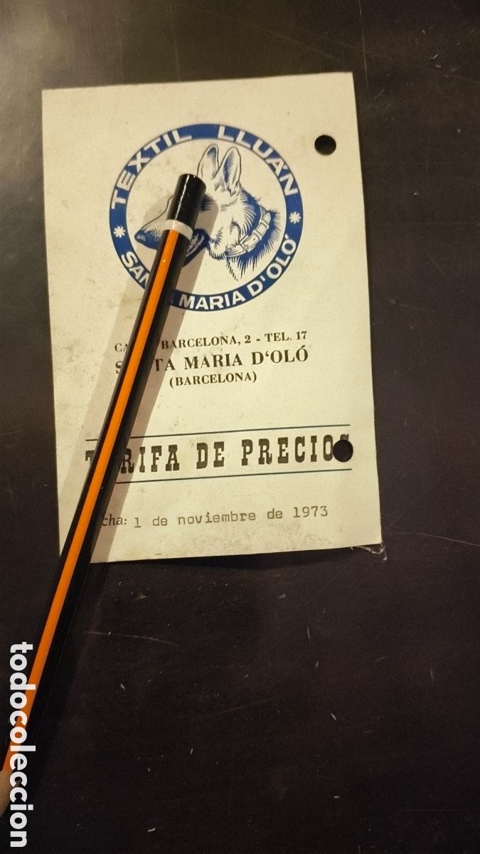 Otros art&iacute;culos de coleccionismo en papel: Tarifa precios textil lluan Santa Mar&iacute;a de d'olo Barcelona Catalu&ntilde;a 1973