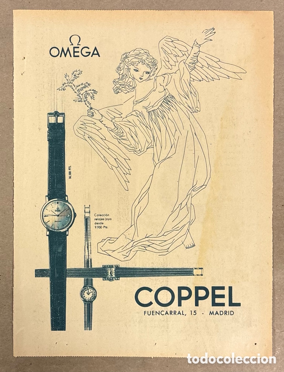 Otros art&iacute;culos de coleccionismo en papel: RELOJES OMEGA RELOJER&Iacute;A COPPEL MASRID. ANUNCIO PUBLICITARIO PERI&Oacute;DICO ABC A&Ntilde;OS 1955