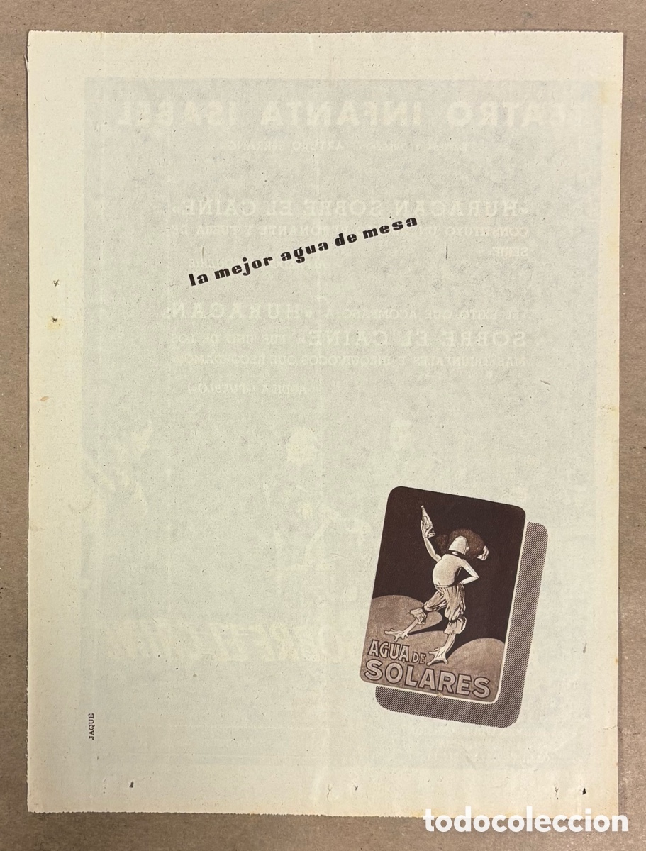Otros art&iacute;culos de coleccionismo en papel: AGUA DE SOLARES. ANUNCIO PUBLICITARIO PERI&Oacute;DICO ABC A&Ntilde;O 1955
