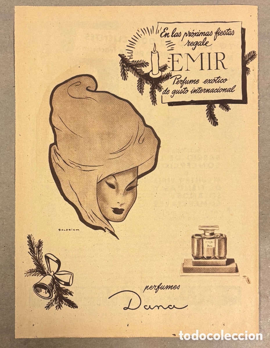 Otros art&iacute;culos de coleccionismo en papel: PERFUME EMIR DE PERFUMES DANA..ANUNCIO PUBLICITARIO PERI&Oacute;DICO ABC A&Ntilde;O 1956.