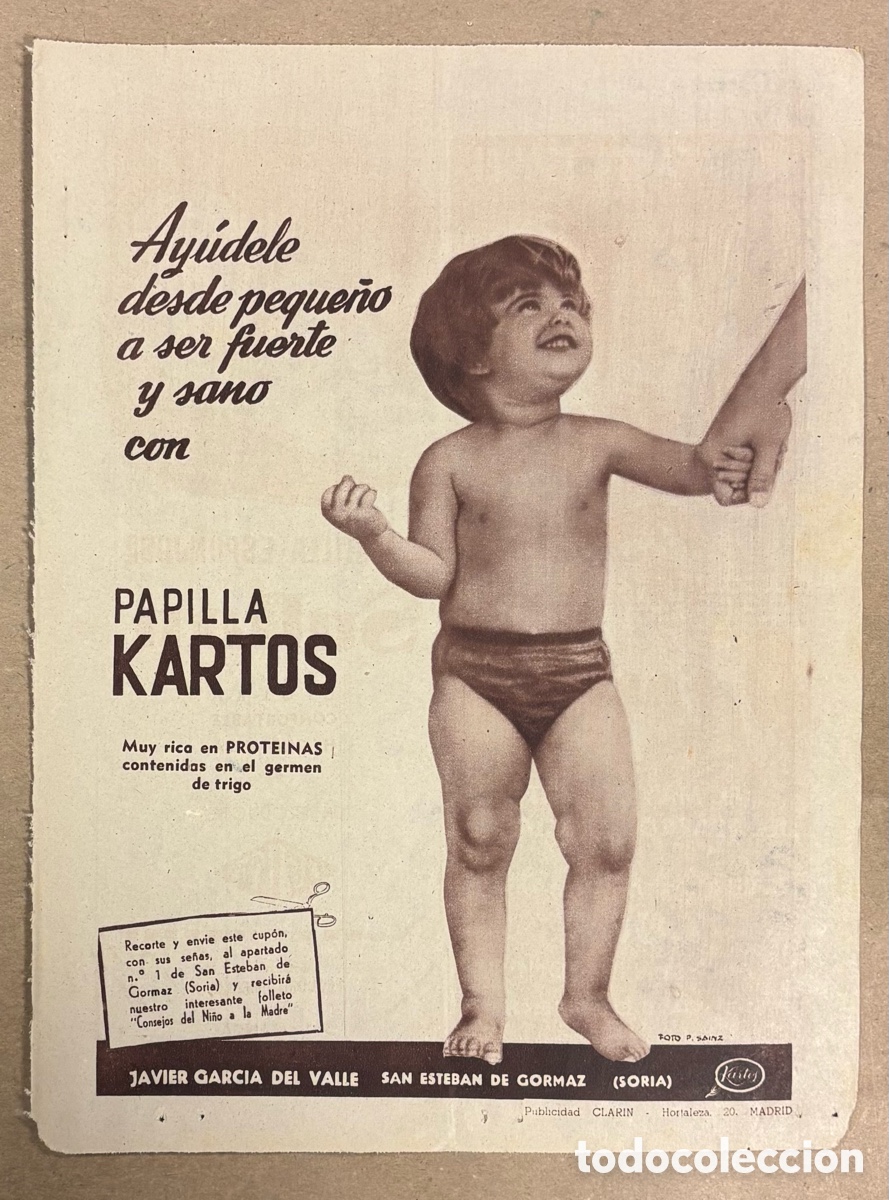 Otros art&iacute;culos de coleccionismo en papel: PAPILLA KARTOS. ANUNCIO PUBLICITARIO PERI&Oacute;DICO ABC A&Ntilde;O 1961.