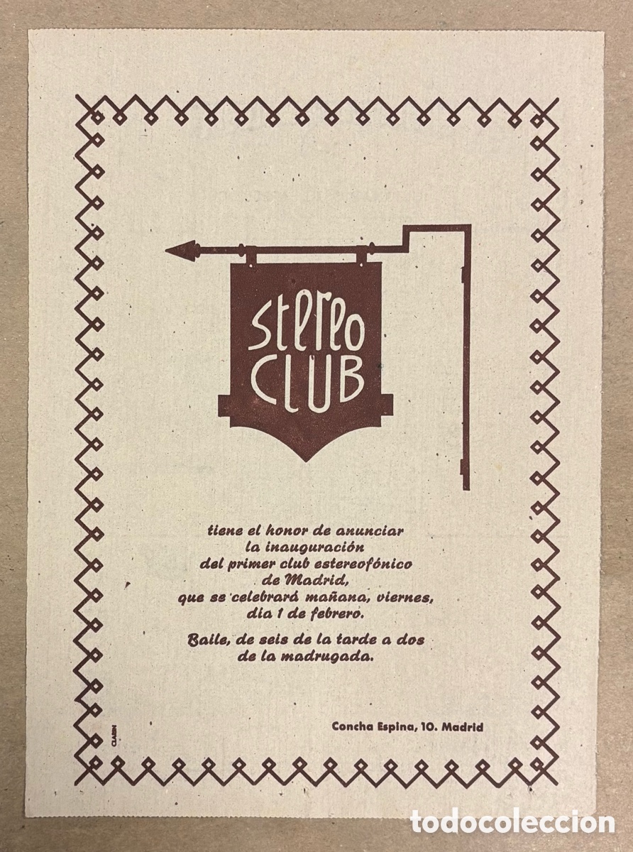 Otros art&iacute;culos de coleccionismo en papel: STEREO CLUB. ANUNCIO PUBLICITARIO PERI&Oacute;DICO ABC A&Ntilde;O 1963. PRIMER CLUB ESTEREOF&Oacute;NICO DE MADRID
