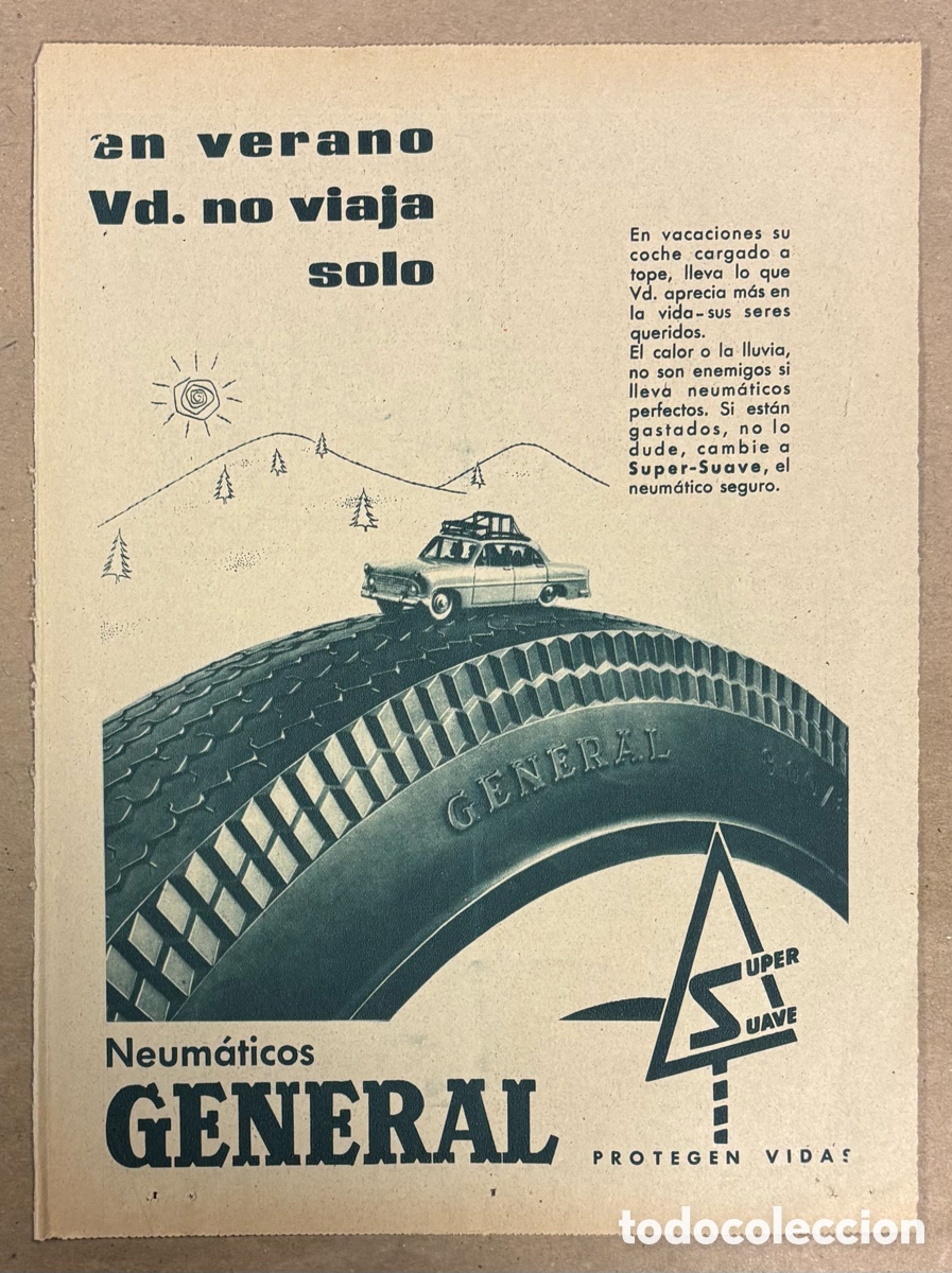 Otros art&iacute;culos de coleccionismo en papel: NEUM&Aacute;TICOS GENERAL. ANUNCIO PUBLICITARIO PERI&Oacute;DICO ABC A&Ntilde;O 19564.