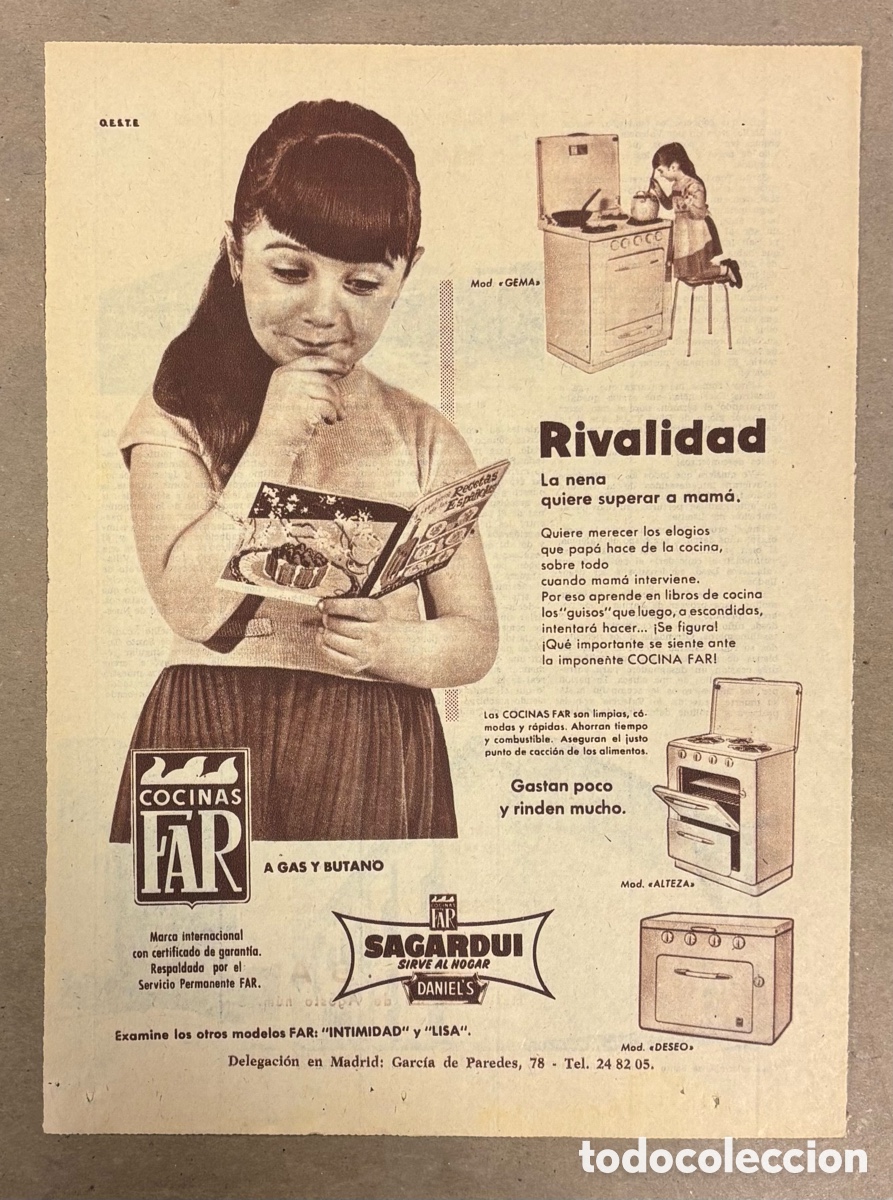 Otros art&iacute;culos de coleccionismo en papel: COCINAS FAR. ANUNCIO PUBLICITARIO PERI&Oacute;DICO ABC A&Ntilde;O 1958.