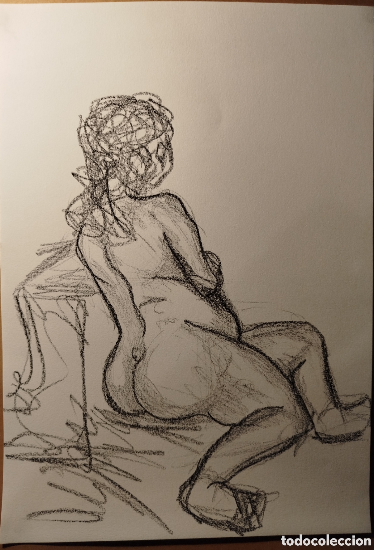 Otros art&iacute;culos de coleccionismo en papel: Dibujo original modelo desnuda