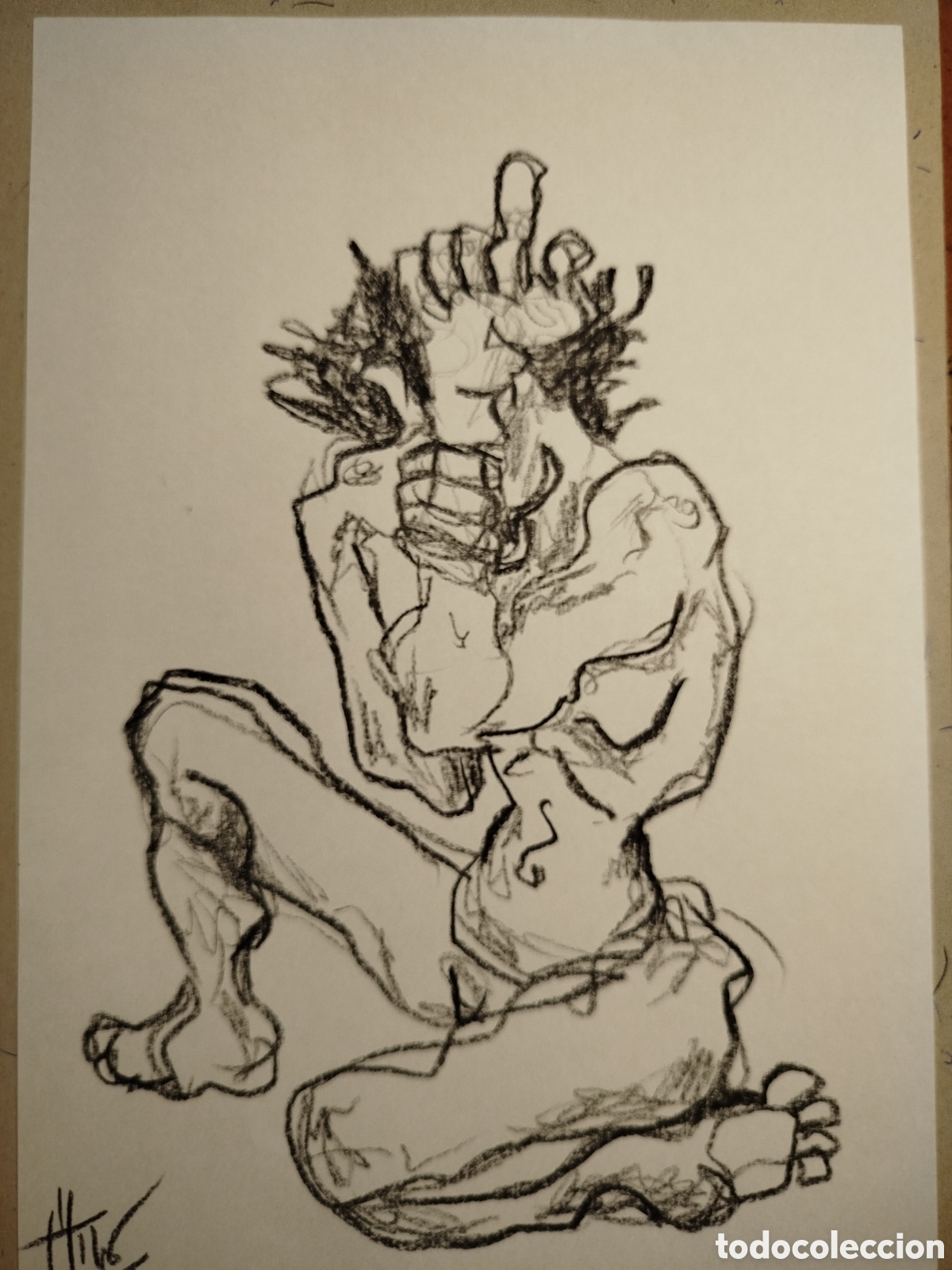 Otros art&iacute;culos de coleccionismo en papel: Dibujo original modelo masculino