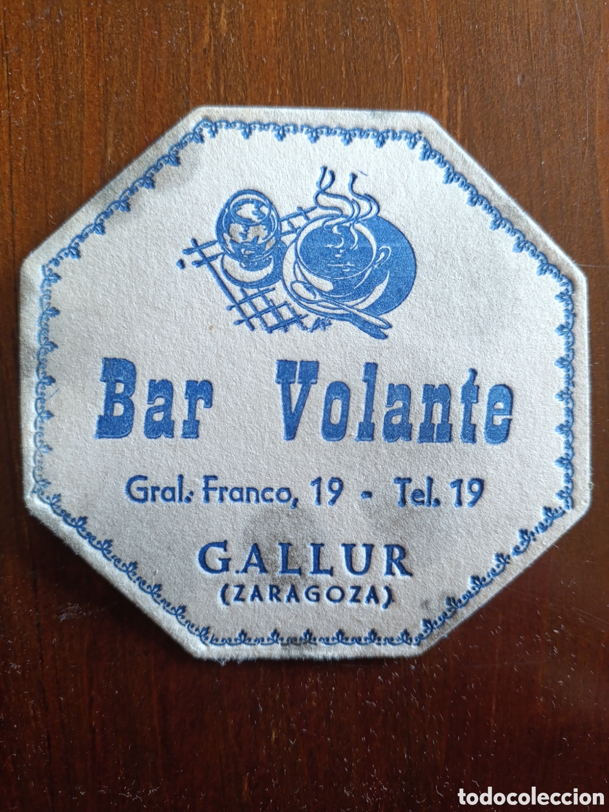 Otros art&iacute;culos de coleccionismo en papel: BAR VOLANTE GALLUR ZARAGOZA [ POSAVASOS A&Ntilde;OS 40-50 ]