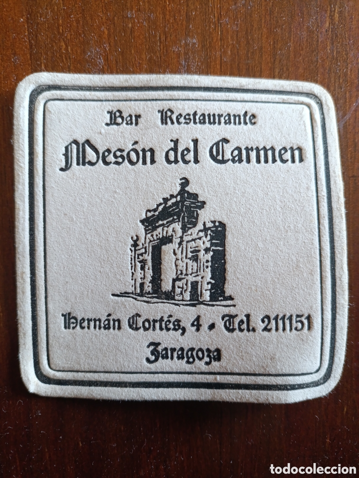 Otros art&iacute;culos de coleccionismo en papel: BAR RESTAURANTE MES&Oacute;N DEL CARMEN ZARAGOZA [ POSAVASOS A&Ntilde;OS 40-50 ]