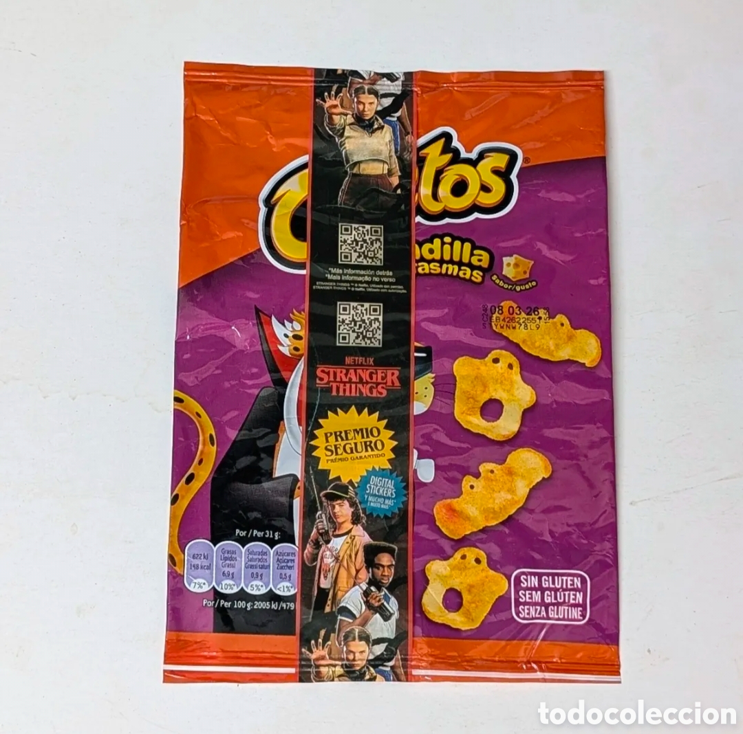 Otros art&iacute;culos de coleccionismo en papel: BOLSA ENVOLTORIO CHEETOS PANDILLA STRANGER THINGS. Netflix