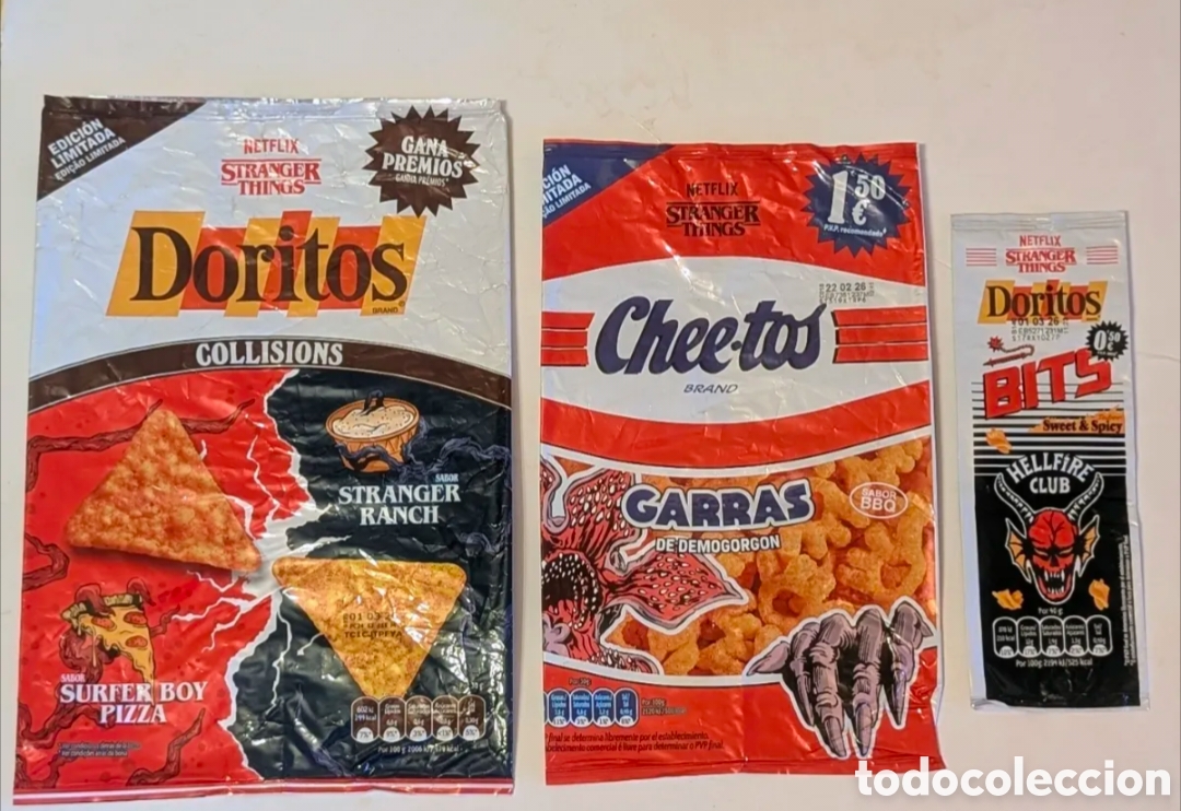 Otros art&iacute;culos de coleccionismo en papel: BOLSA ENVOLTORIO CHEETOS, DORITOS STRANGER THINGS. DEMOGORGON. Netflix