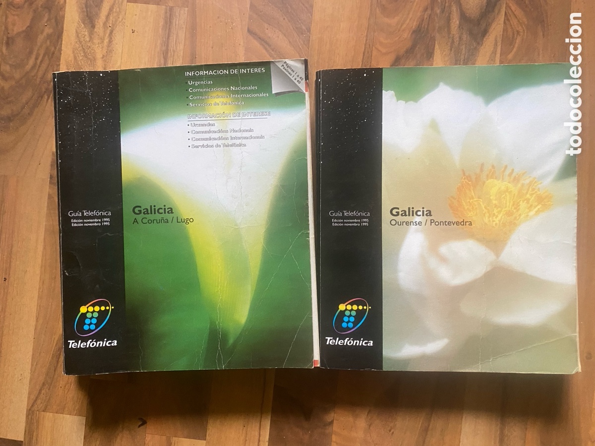 Otros art&iacute;culos de coleccionismo en papel: Lote 2 Gu&iacute;as Telef&oacute;nicas Galicia 1995 (A Coru&ntilde;a, Lugo, Ourense, Pontevedra) - Telef&oacute;nica