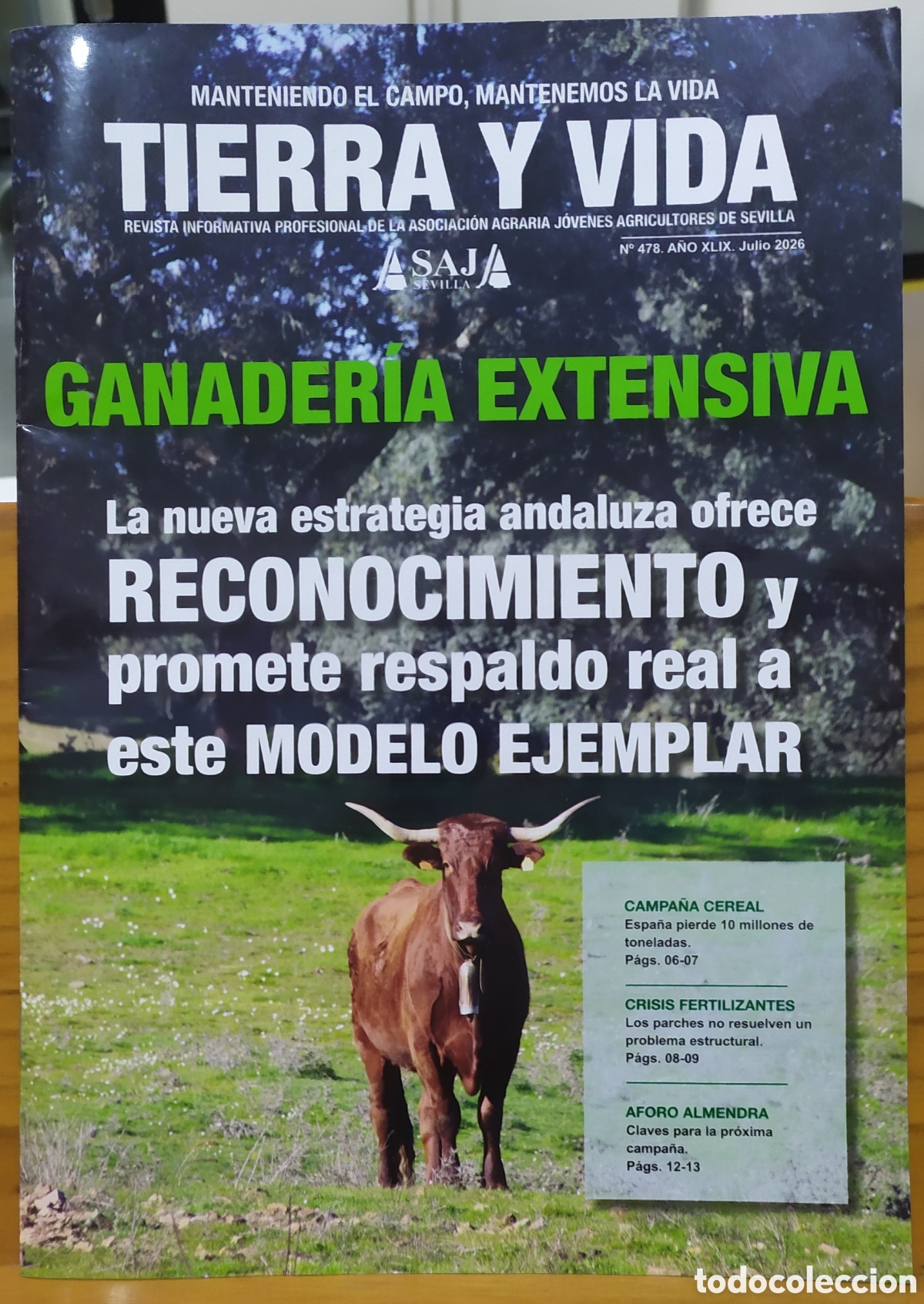 Otros art&iacute;culos de coleccionismo en papel: Revista Tierra y vida de ASAJA Sevilla - N&deg; 478. A&ntilde;o XLIX. Julio 2026.