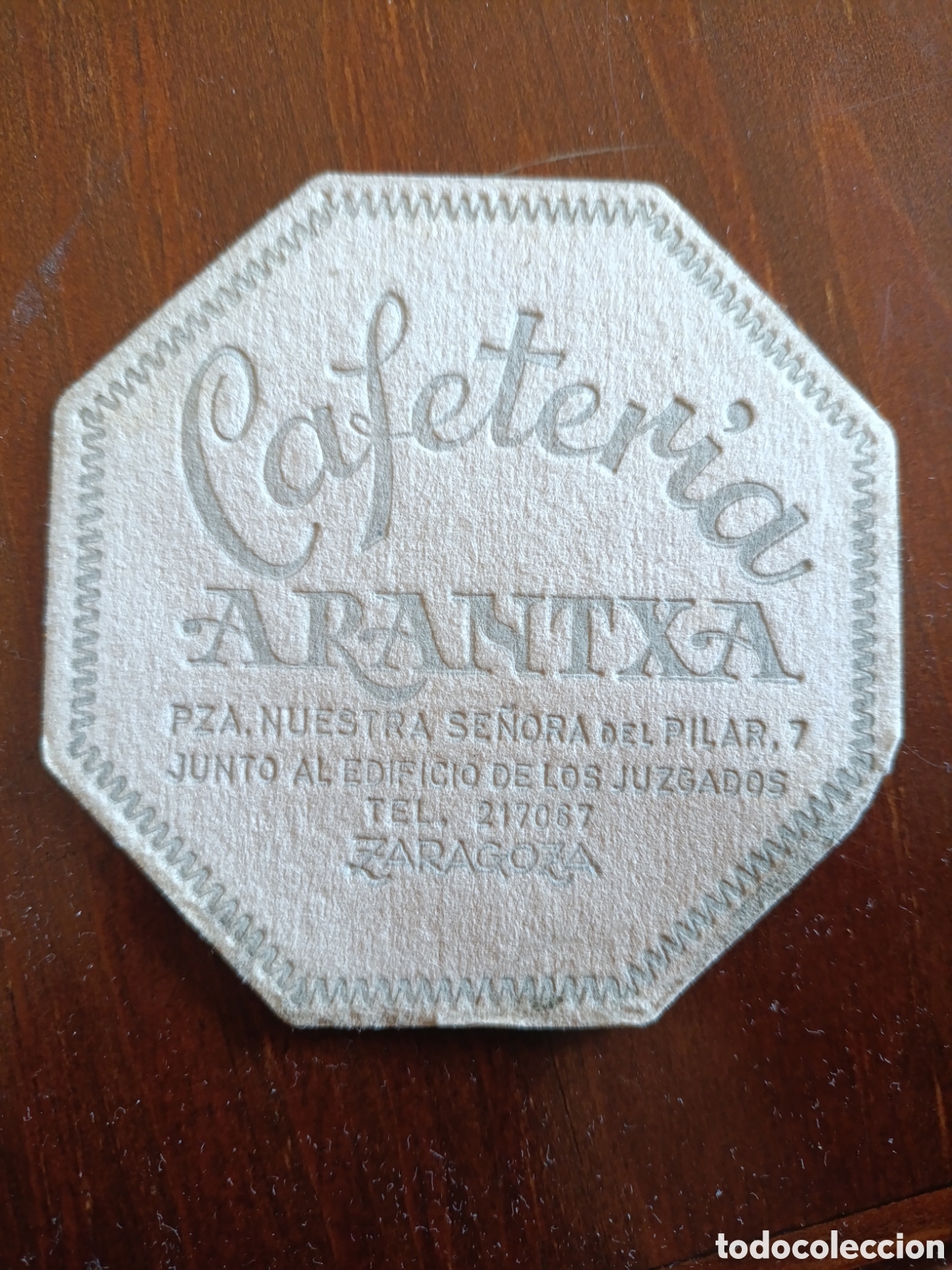 Otros art&iacute;culos de coleccionismo en papel: CAFETER&Iacute;A ARANTXA ZARAGOZA [ POSAVASOS A&Ntilde;OS 40-50 ]