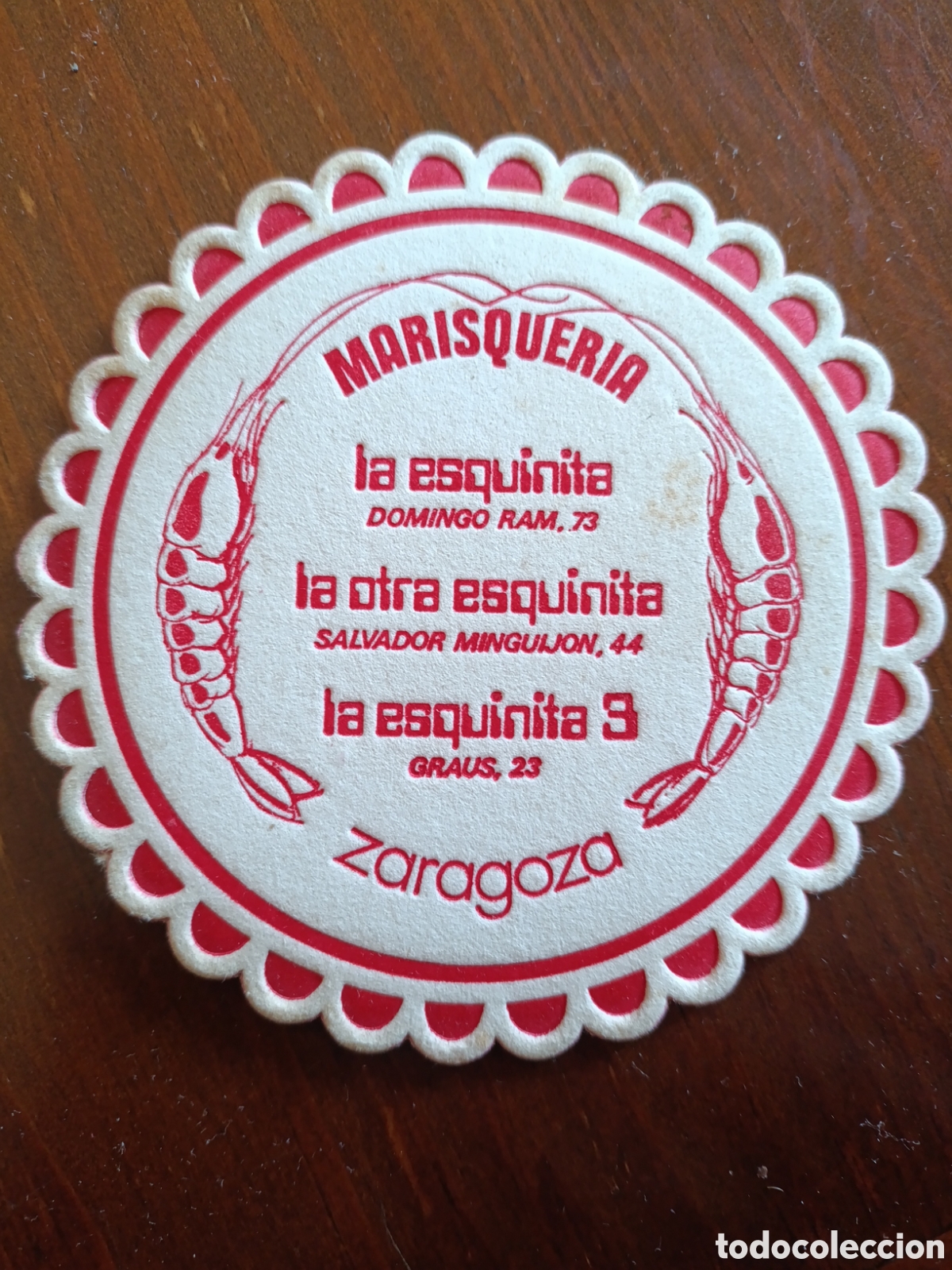 Otros art&iacute;culos de coleccionismo en papel: MARISQUER&Iacute;A LA ESQUINITA LA OTRA ESQUINA ZARAGOZA [ POSAVASOS A&Ntilde;OS 40-50 ]