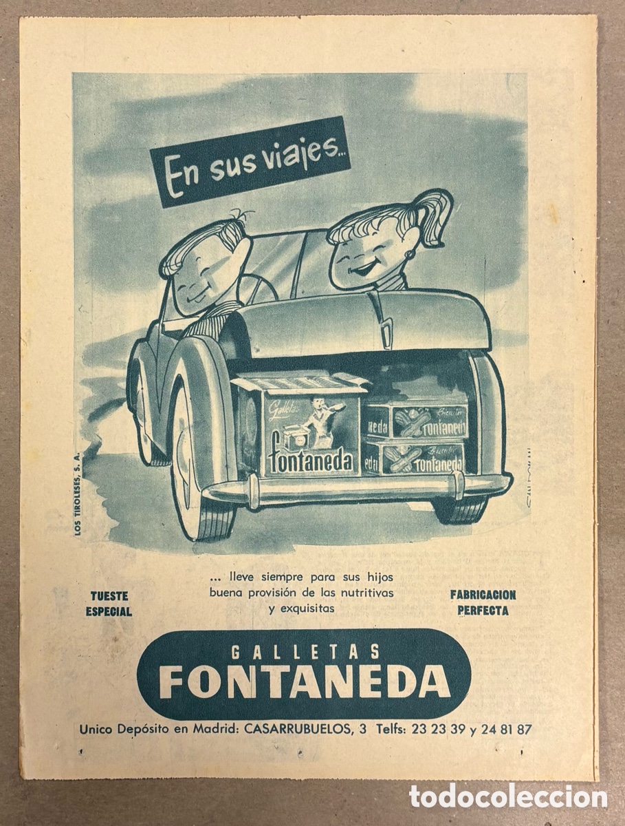 Otros art&iacute;culos de coleccionismo en papel: GALLETAS FONTANEDA. ANUNCIO PUBLICITARIO PERI&Oacute;DICO ABC A&Ntilde;O 1961.