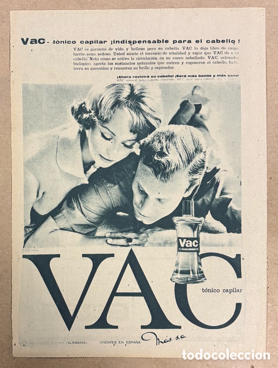 Otros art&iacute;culos de coleccionismo en papel: T&Oacute;NICO CAPILAR VAC. ANUNCIO PUBLICITARIO PERI&Oacute;DICO ABC A&Ntilde;O 1960.