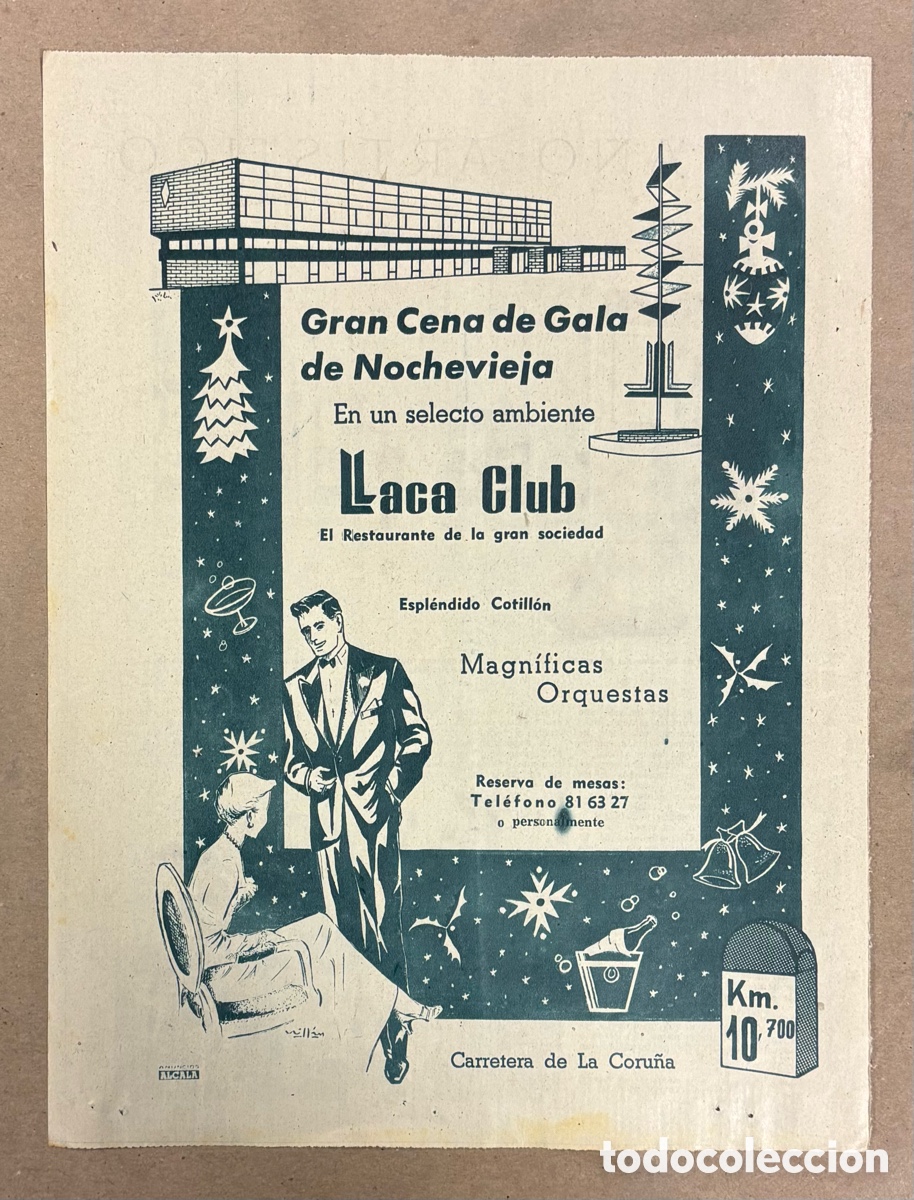 Otros art&iacute;culos de coleccionismo en papel: COTILL&Oacute;N NOCHEVIEJA EN LACA CLUB (MADRID). ANUNCIO PUBLICITARIO PERI&Oacute;DICO ABC A&Ntilde;O 1958.