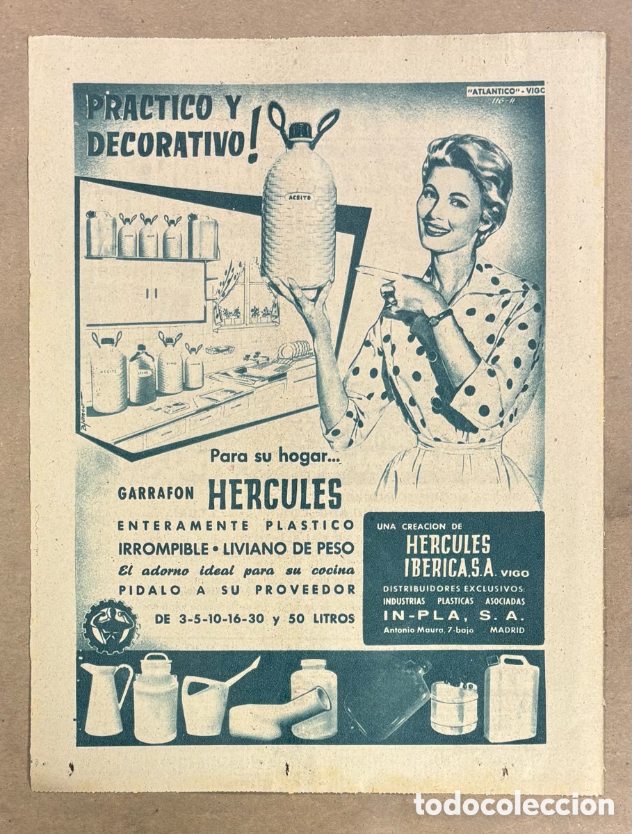 Otros art&iacute;culos de coleccionismo en papel: GARRAF&Oacute;N H&Eacute;RCULES. ANUNCIO PUBLICITARIO PERI&Oacute;DICO ABC A&Ntilde;O 1955.
